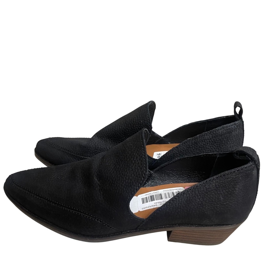 Lucky Brand Mahzan Black Leather Pointed Toe NWOT Loafer Booties Womens 6M